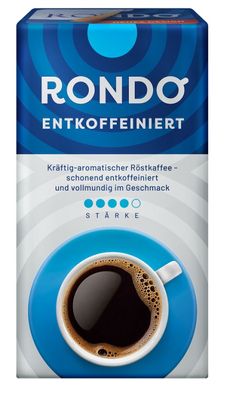 Röstfein Rondo encoffeiniert Filterkaffee Gemahlen vakuumverpackt 500g