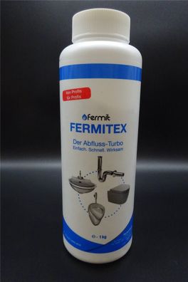 1Kg Fermitex Pulver Rohrreiniger Abfluss-Turbo Abflussreiniger schnell + wirksam