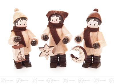 Weihnachtliche Miniatur Lampionkinder (3) H=ca 5,5 cm NEU Erzgebirge Holzfigur