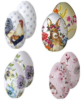 OSTERN Fülleidose Konfektdose Hase Hahn Blumen Metall*11cm*