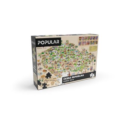 Puzzle - Karte der Tschechischen Republik, 160 Teile