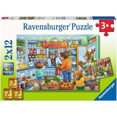 Ravensburger Puzzle Bären beim Einkaufen 2x12 Teile