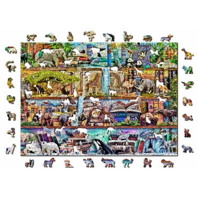 WOODEN CITY Holzpuzzle Amazing Animal Kingdom 2in1, 1010 Teile ECO