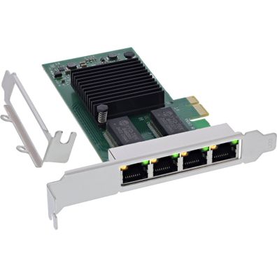 InLine® Quad Gigabit Netzwerkkarte, 4x RJ45 1 Gb/s, PCIe x1