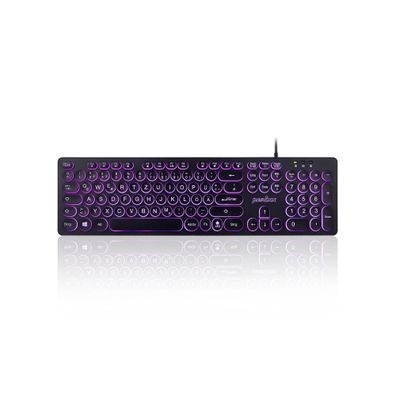 Perixx Periboard-317r, DE, dreifarbig, runde Tasten, kabelgebunden, schwarz