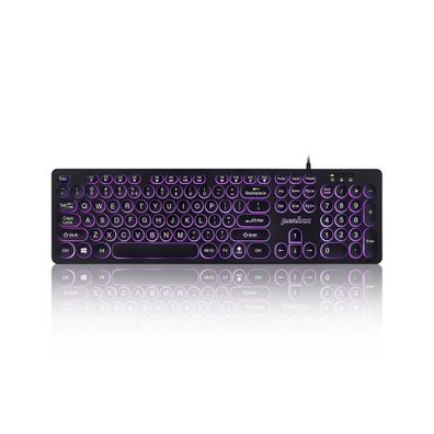 Perixx Periboard-317r, US, dreifarbig, runde Tasten, kabelgebunden, schwarz