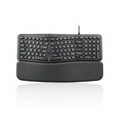 Perixx Periboard-536 B US Ergonomische USB-Tastatur, kompakt, schwarz