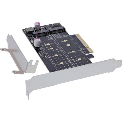 InLine® PCIe Karte zu 2x intern NVMe M.2 Key M – Bifurcation, PCIe x8