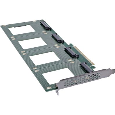 InLine® PCIe Karte zu 4x intern U.2 NVMe SFF-8639 – Bifurcation, PCIe x16