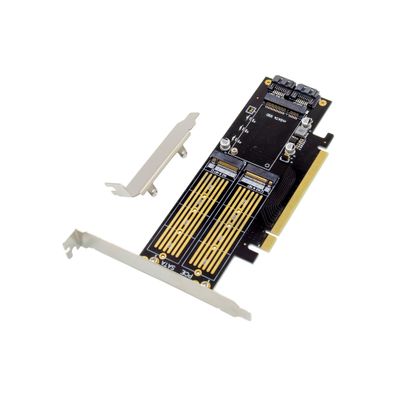 InLine® PCIe Karte x16 zu 2x M.2, 1x mSATA