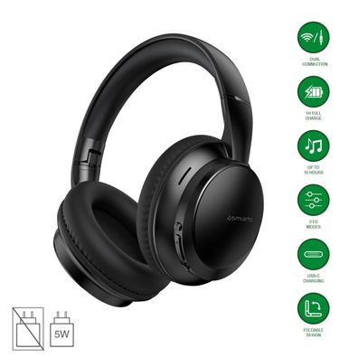 4smarts Over-Ear Bluetooth Kopfhörer SkyBuds Wave, schwarz