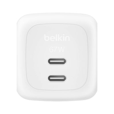 Belkin 67W Dual USB-C Ladegerät Power Delivery und PPS, white