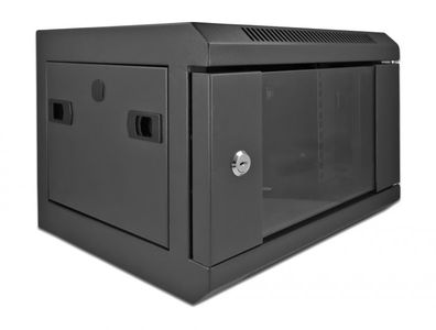 Delock 10Zoll Netzwerkschrank mit Glastür 4 HE schwarz
