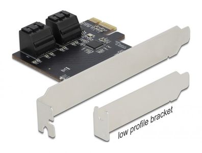 Delock 4 Port SATA PCI Express x1 Karte - Low Profile Formfaktor