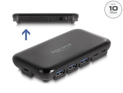 Delock 7 Port USB 3.2 Gen 2 Hub mit 4 USB Typ-A und 3 USB Type-C? Ports