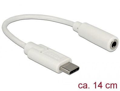 Delock Adapter Audio USB Type-C? Stecker > Klinkenbuchse 14 cm weiß