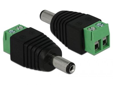 Delock Adapter DC 2,1 x 5,5 mm Stecker > Terminalblock 2 Pin