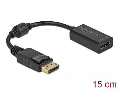 Delock Adapter DisplayPort 1.1 Stecker zu HDMI Buchse Passiv schwarz