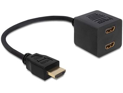 Delock Adapter HDMI High Speed with Ethernet 1x Stecker > 2x Buchse