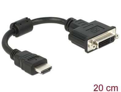 Delock Adapter HDMI Stecker > DVI 24 + 5 Buchse 20 cm