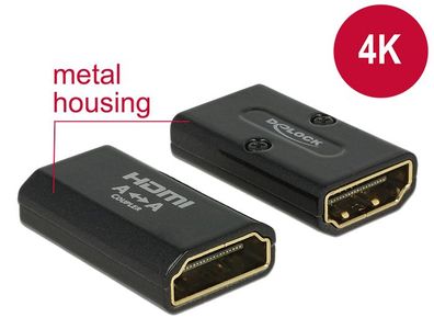 Delock Adapter HDMI-A Buchse > HDMI-A Buchse 4K Gender Changer schwarz