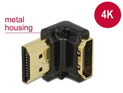 Delock Adapter HDMI-A Buchse > HDMI-A Stecker 4K 90° gewinkelt unten schwarz