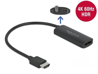Delock Adapter HDMI-A Stecker zu DisplayPort Buchse 4K 60 Hz