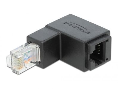 Delock Adapter RJ45 Stecker unten gewinkelt > RJ45 Buchse Cat.6 UTP