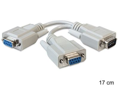 Delock Adapter Seriell Sub-D9 Stecker > 2 x Buchse 17cm