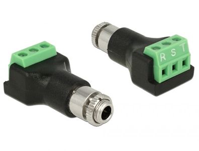 Delock Adapter Terminalblock > Klinke 3,5mm Buchse 3 Pin Einbau