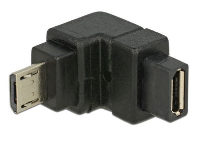 Delock Adapter USB 2.0 Micro-B Stecker > USB 2.0 Micro-B Buchse gewinkelt unten