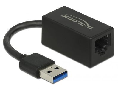 Delock Adapter USB 3.0 Typ-A > 1 x Gigabit LAN RJ45 kompakt schwarz