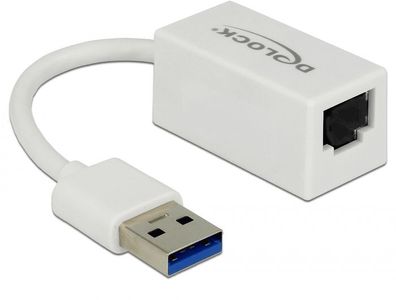 Delock Adapter USB 3.0 Typ-A > 1 x Gigabit LAN RJ45 kompakt weiß