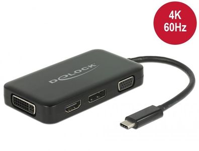 Delock Adapter USB Type-C? Stecker > VGA / HDMI / /VI/ DisplayPort Buchse schwarz