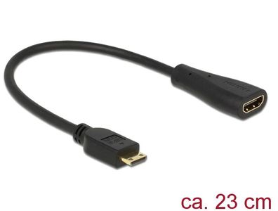 Delock Adapterkabel mini HDMI-C Stecker > HDMI-A Buchse 23 cm