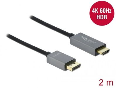 Delock Aktives DisplayPort 1.4 zu HDMI Kabel 4K 60 Hz (HDR) 2 m