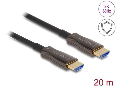Delock Aktives Optisches HDMI Kabel mit Metallarmierung 8K 60 Hz 20 m