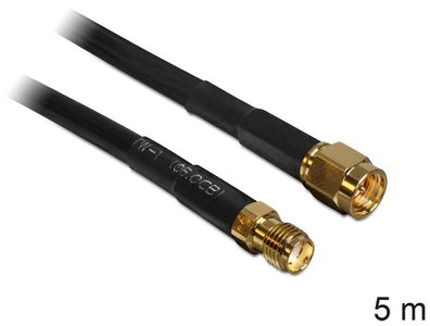 Delock Antennenverlängerungskabel SMA Stecker>SMA Buchse 5m