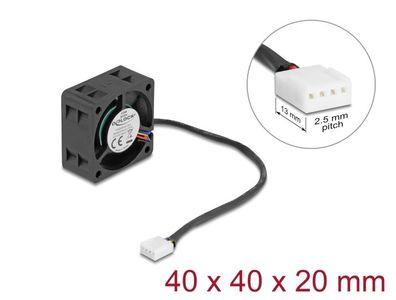 Delock Axiallüfter 24 V DC, 40 x 40 x 20 mm schwarz