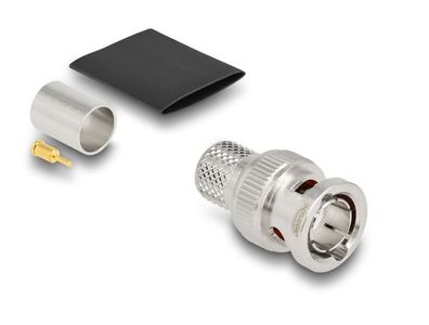 Delock BNC Stecker zum Crimpen RG-11 mit passendem Schrumpfschlauch