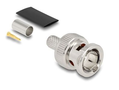 Delock BNC Stecker zum Crimpen RG59 mit passendem Schrumpfschlauch