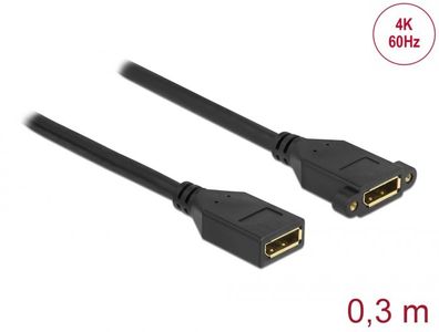 Delock DisplayPort 1.2 Kabel Buchse zu Buchse zum Einbau 4K 60 Hz 30 cm