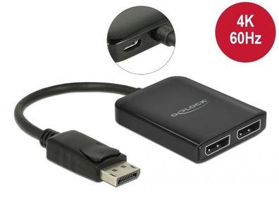 Delock DisplayPort 1.4 Splitter 1 x DisplayPort zu 2 x DisplayPort MST