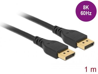 Delock DisplayPort Kabel 8K 60 Hz 1 m DP 8K zertifiziert ohne Einrastfunktion