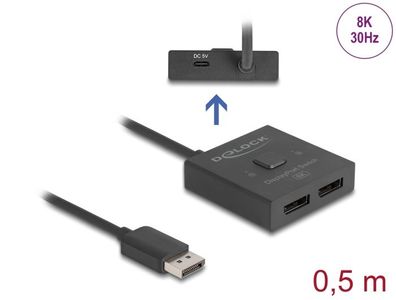 Delock DisplayPort Switch 2 auf 1 bidirektional 8K