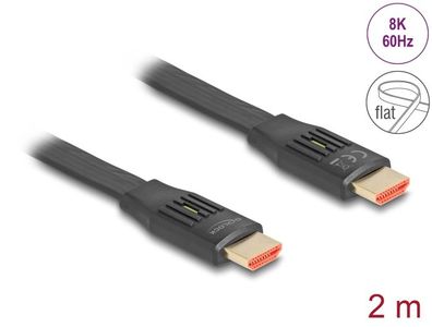 Delock High Speed HDMI Flachbandkabel 48 Gbps 8K 60 Hz 2 m