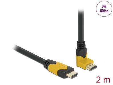Delock High Speed HDMI Kabel Stecker gerade zu Stecker 90° oben gewinkelt 2 m