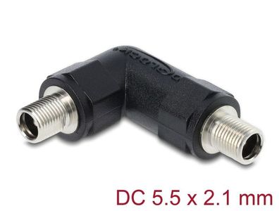 Delock Hohlstecker Adapter DC 5,5 x 2,1 mm Buchse auf Buchse mit Gewinde gewinke