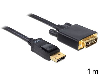 Delock Kabel Displayport 1.1 Stecker > DVI 24 + 1 Stecker Passiv 1 m schwarz