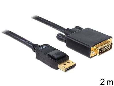 Delock Kabel Displayport 1.1 Stecker > DVI 24 + 1 Stecker Passiv 2 m schwarz